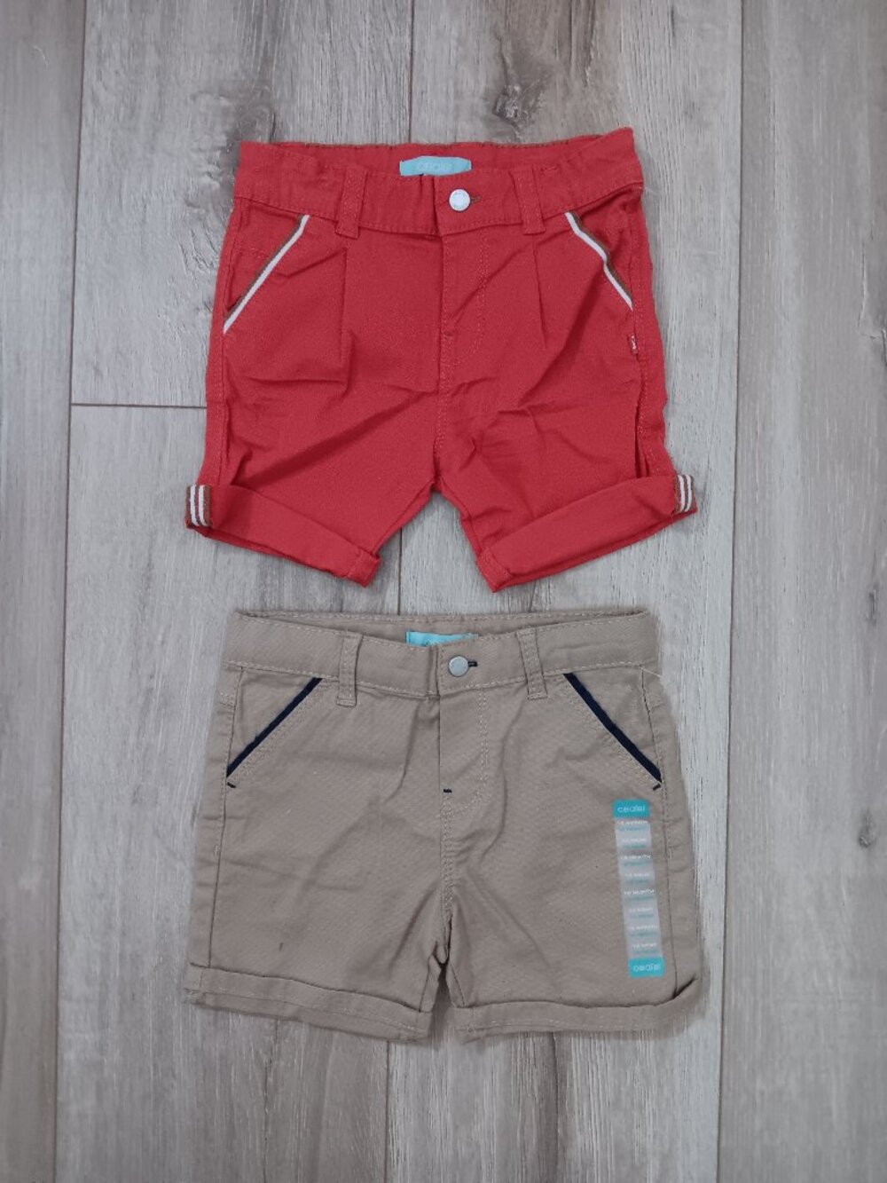 🔥4 for $20🔥baibi Baby Boy Chino Shorts Set Lot 2 Red Khaki Stretch 12